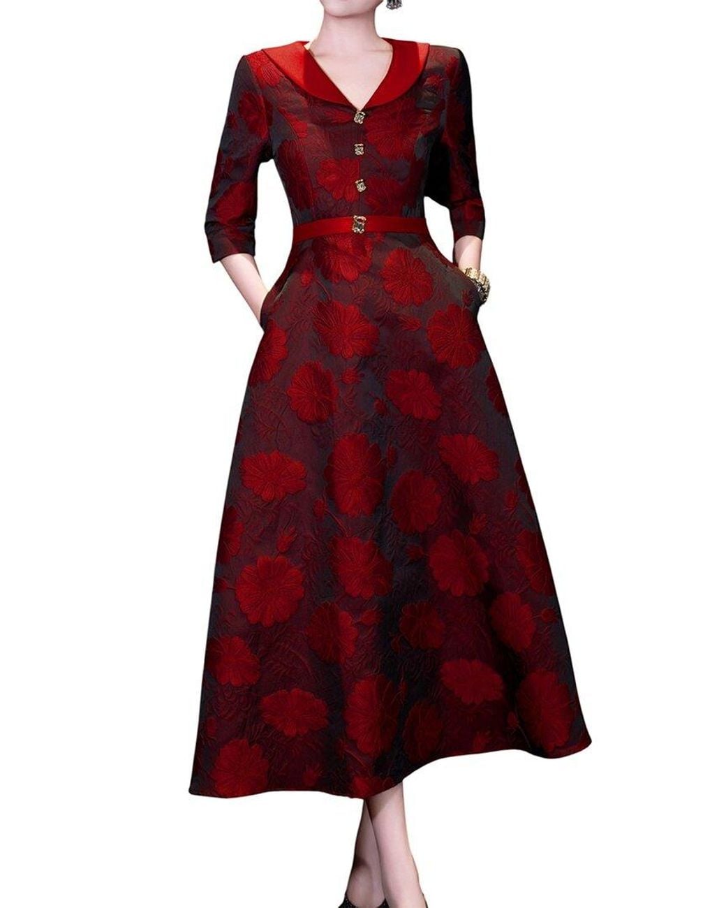 BRC By BURRYCO Red Midi Dress