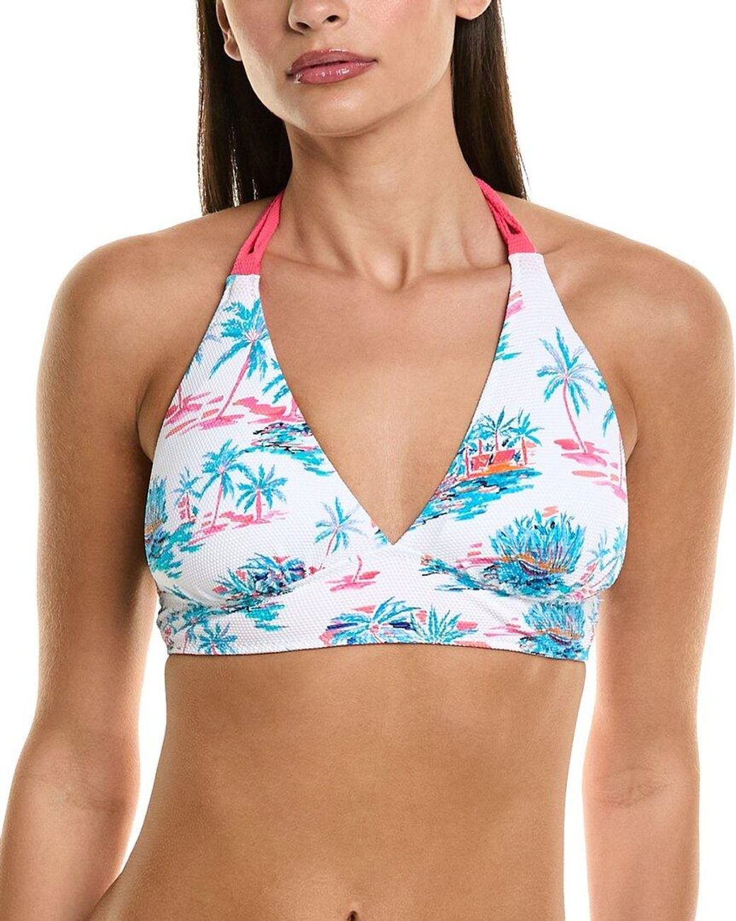 Tommy Bahama Blue Island Cays Oasis Reversible Halter Bikini Top