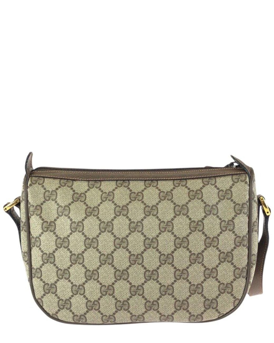 Gucci Gray Vintage GG Supreme Shoulder Bag (authentic Pre-loved)