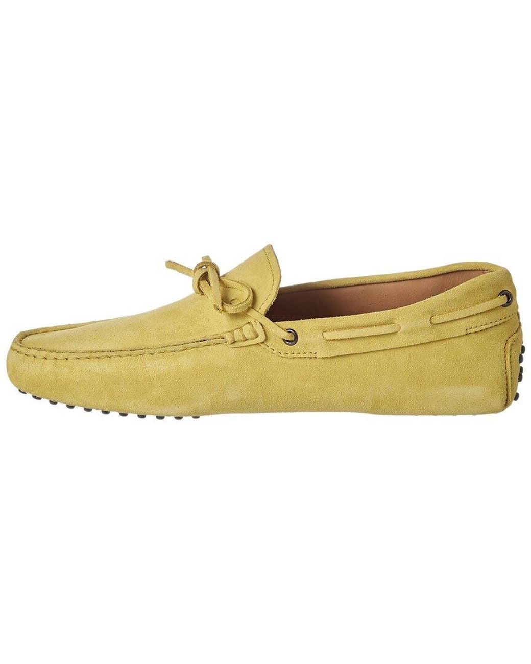 Tod's Yellow Gommino Suede Driving Shoe for men