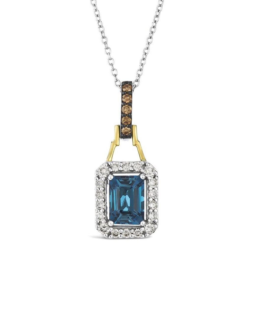 Le Vian Blue 14K 1.29 Ct. Tw. Diamond & London Topaz Pendant