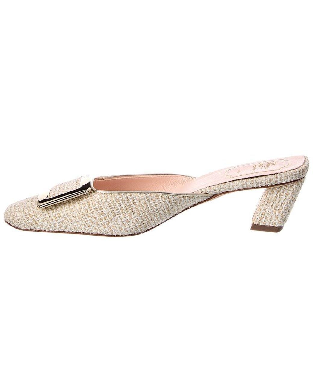 Roger Vivier Pink Tweed & Leathe Mule