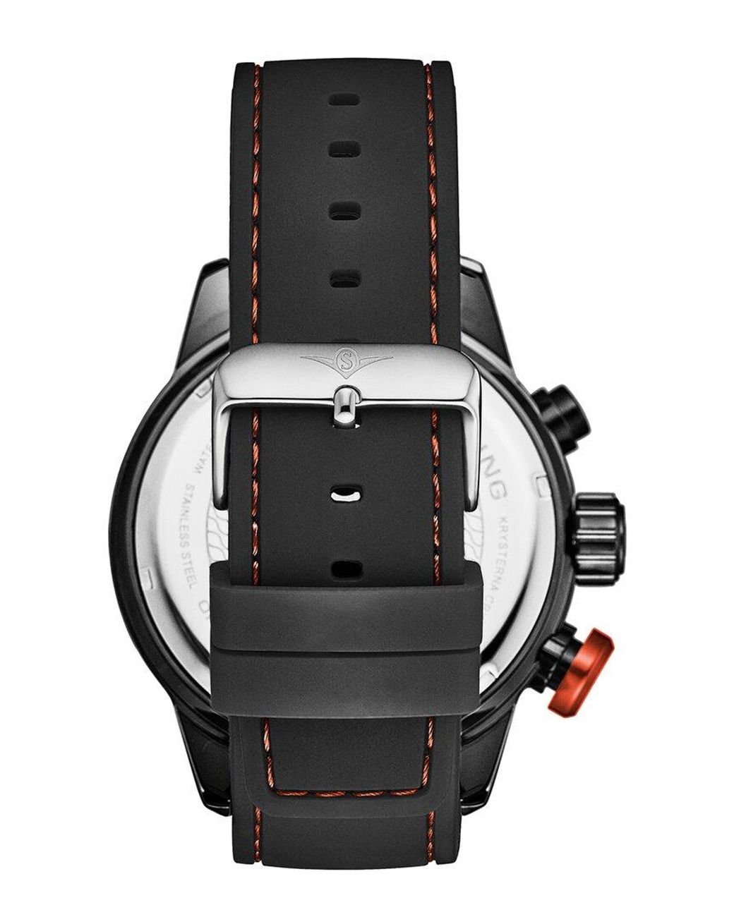 Stuhrling Black Monaco Watch for men