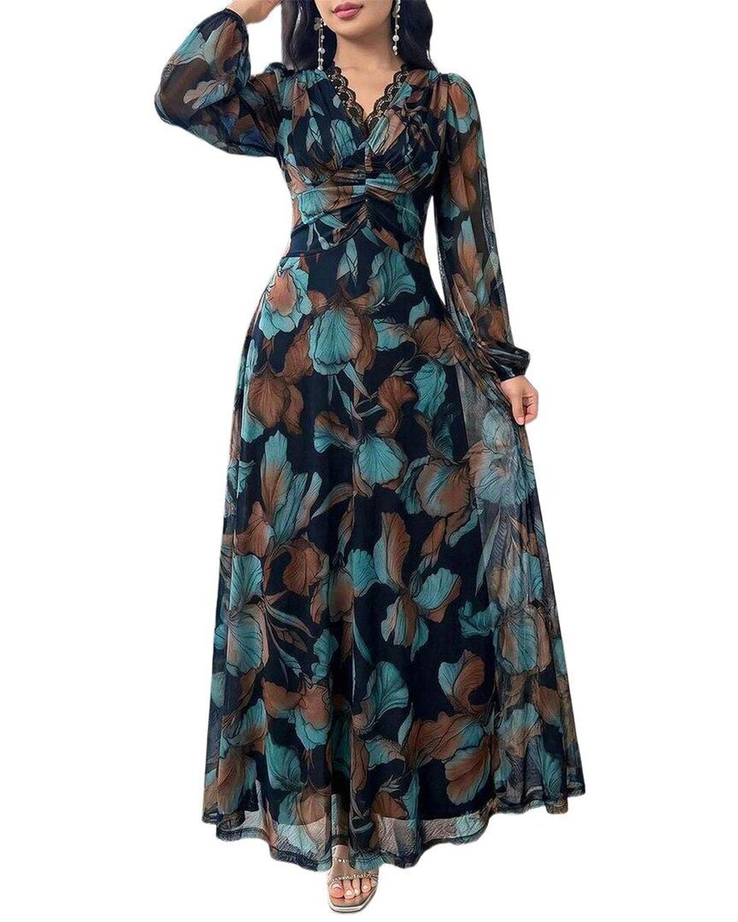XIRELLI Blue Print Maxi Dress