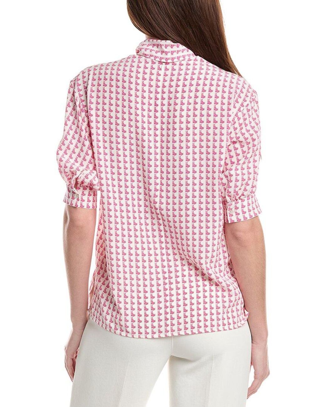 Akris Pink Silk Printed Top