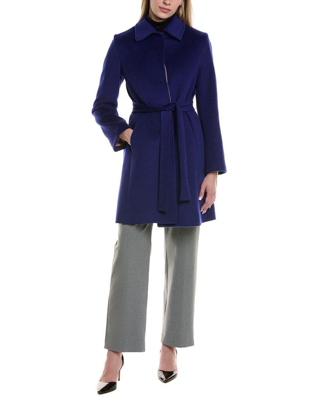 Fleurette Blue Wool-Blend Coat