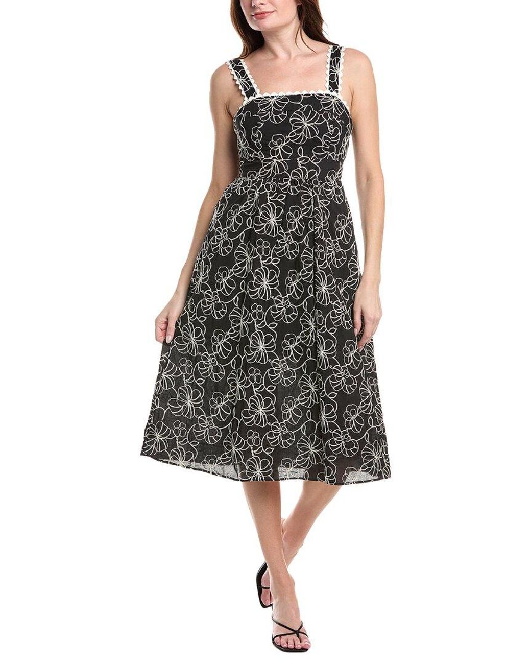 Sam Edelman Black Floral A-Line Dress