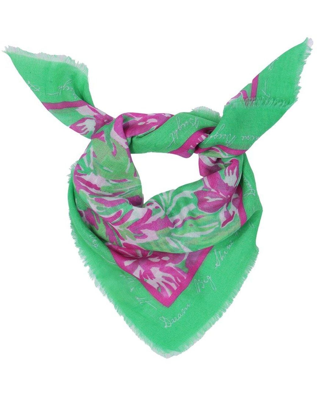 Saachi Green Tropical Print Bandana