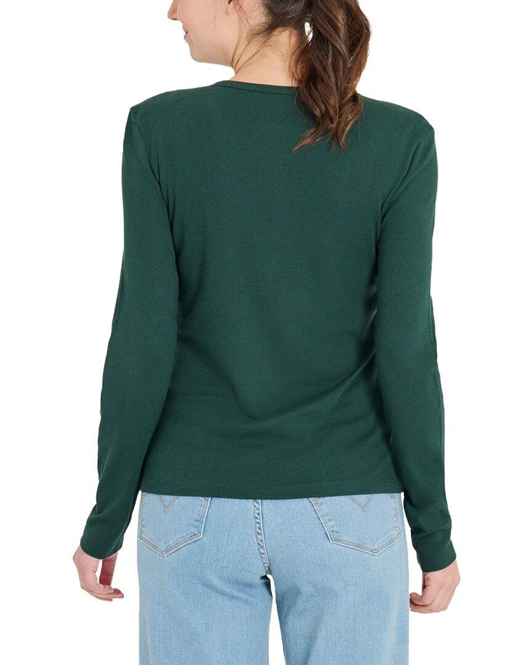 Life Is Good. Green Ribbed Henley