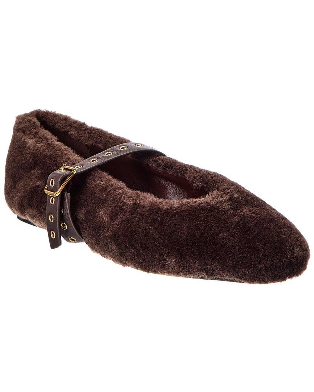 Madewell Brown Remy Teddy & Leather Mary Jane