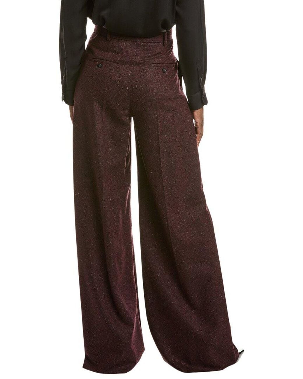 Max Mara Brown Brava Wool & Silk-Blend Trouser