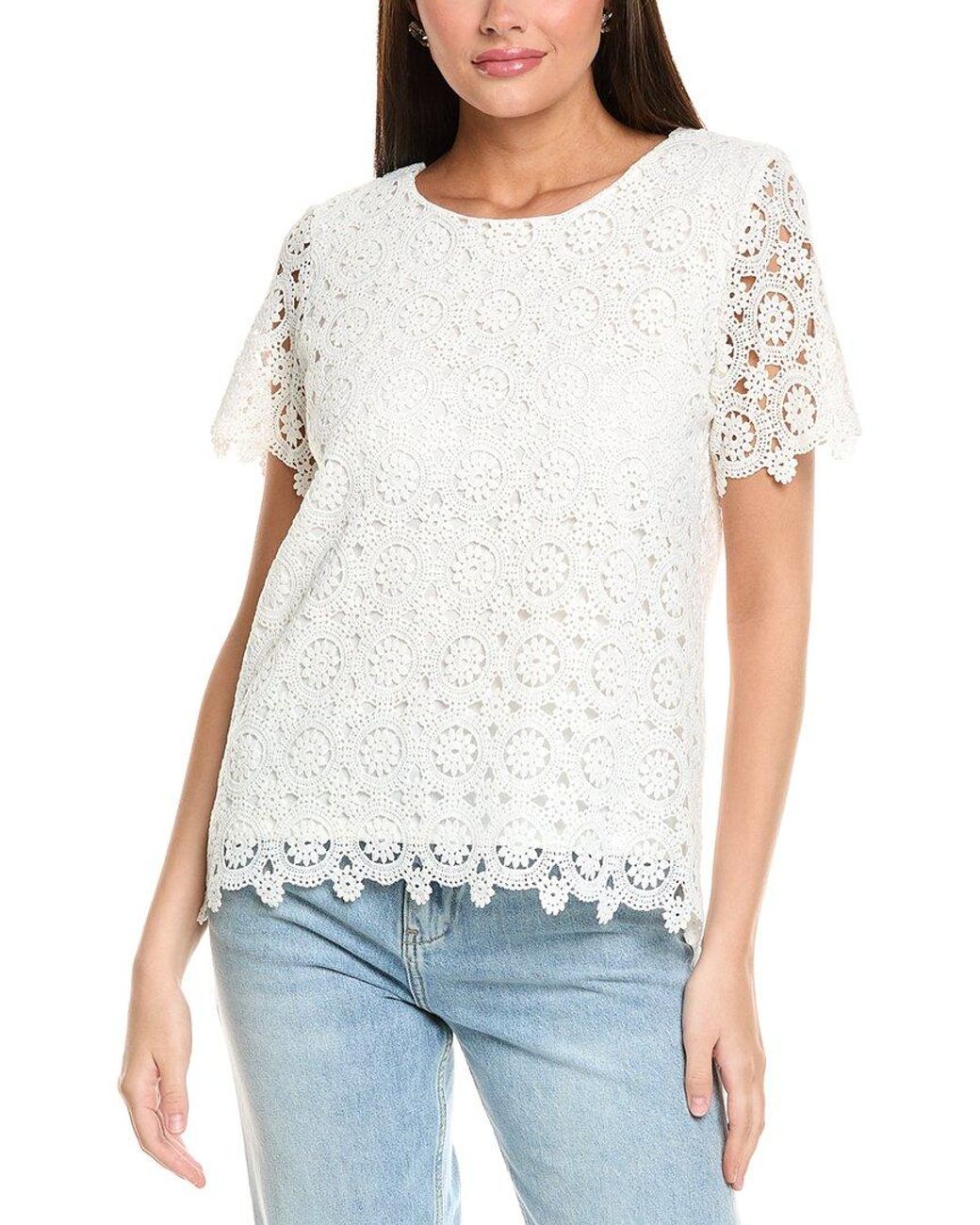 Jones New York White Lace Top