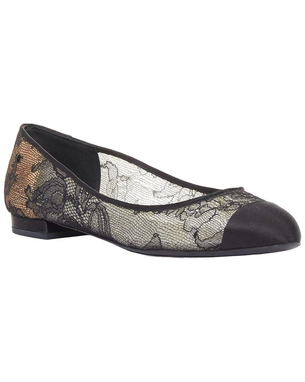 Chanel Brown Synthetic Cc Logo Lace Ballet Flat (Authentic Pre-Loved)