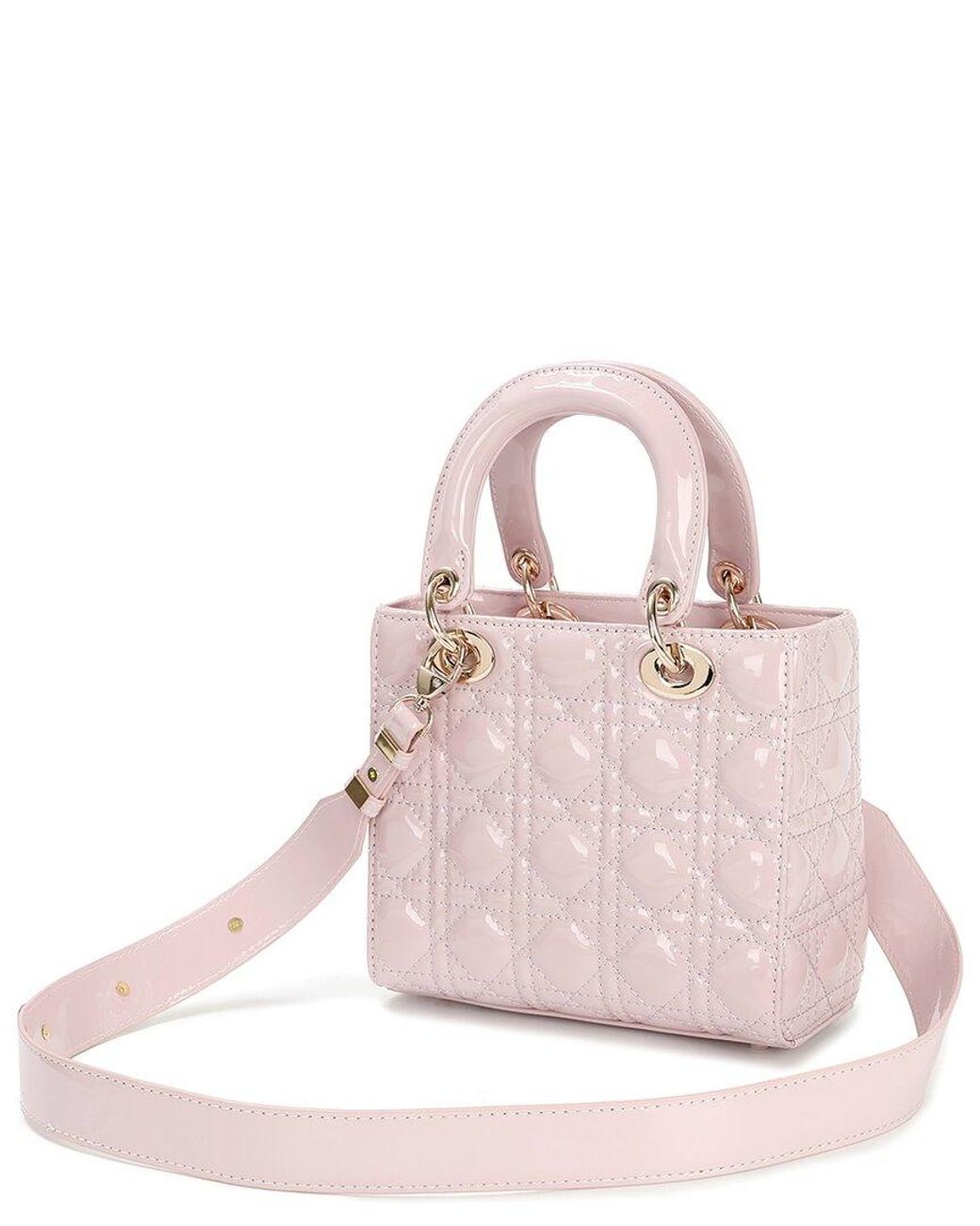 Tiffany & Fred Paris Pink Mini Patent Quilted Tote