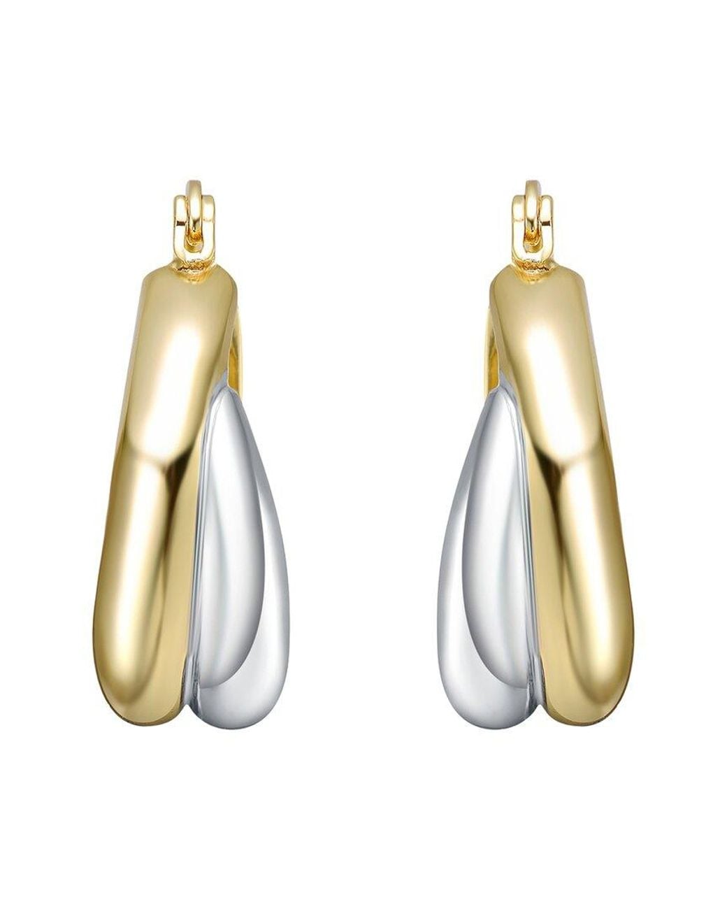 Rachel Glauber Metallic Plated Hoop Earrings