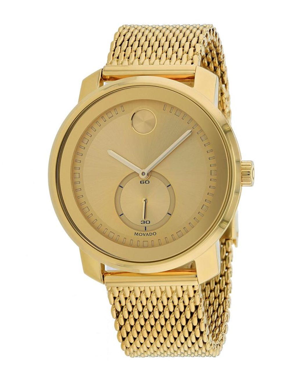 Movado Swiss Bold Gold Ionplated Stainless Steel Mesh Bracelet Watch
