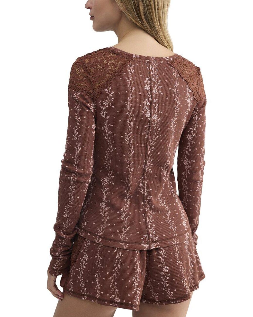 Free People Brown Made You Blush Layering Top