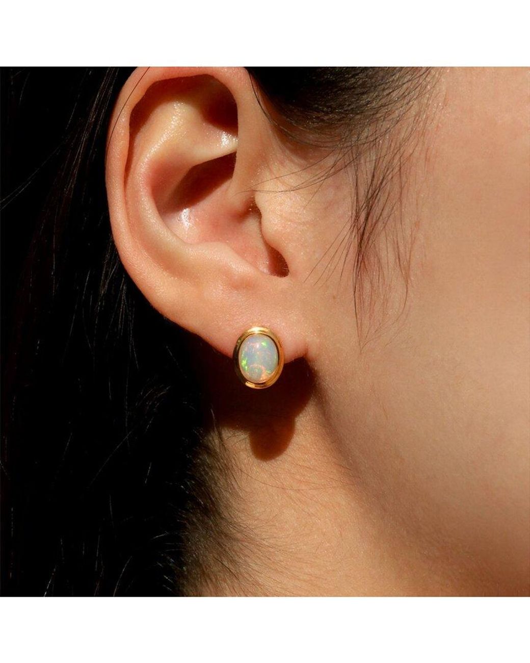 Kai Fine Jewelry Blue 14K 3.00 Ct. Tw. Opal Stud Earrings