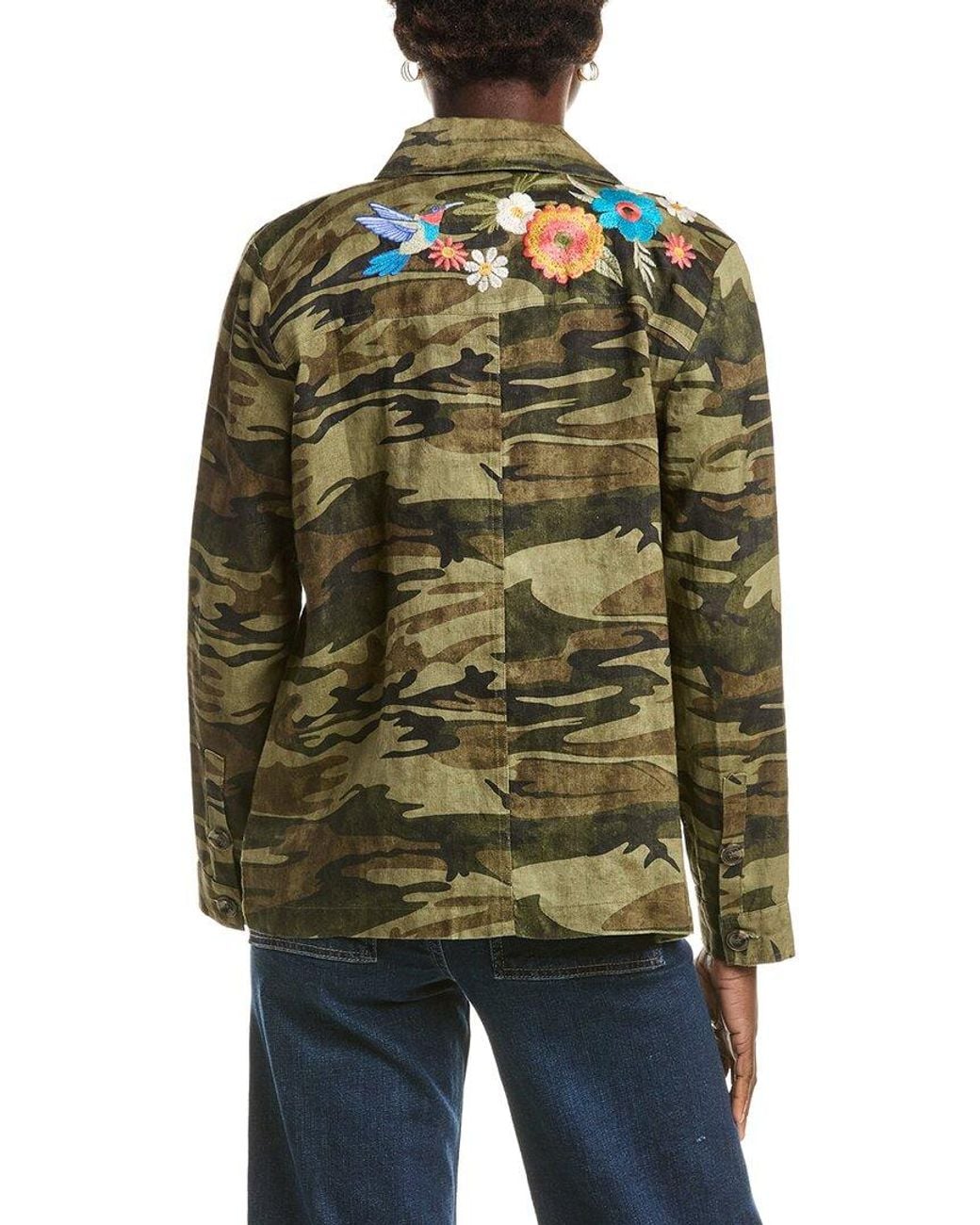 Johnny Was Green Linen Chore Jacket