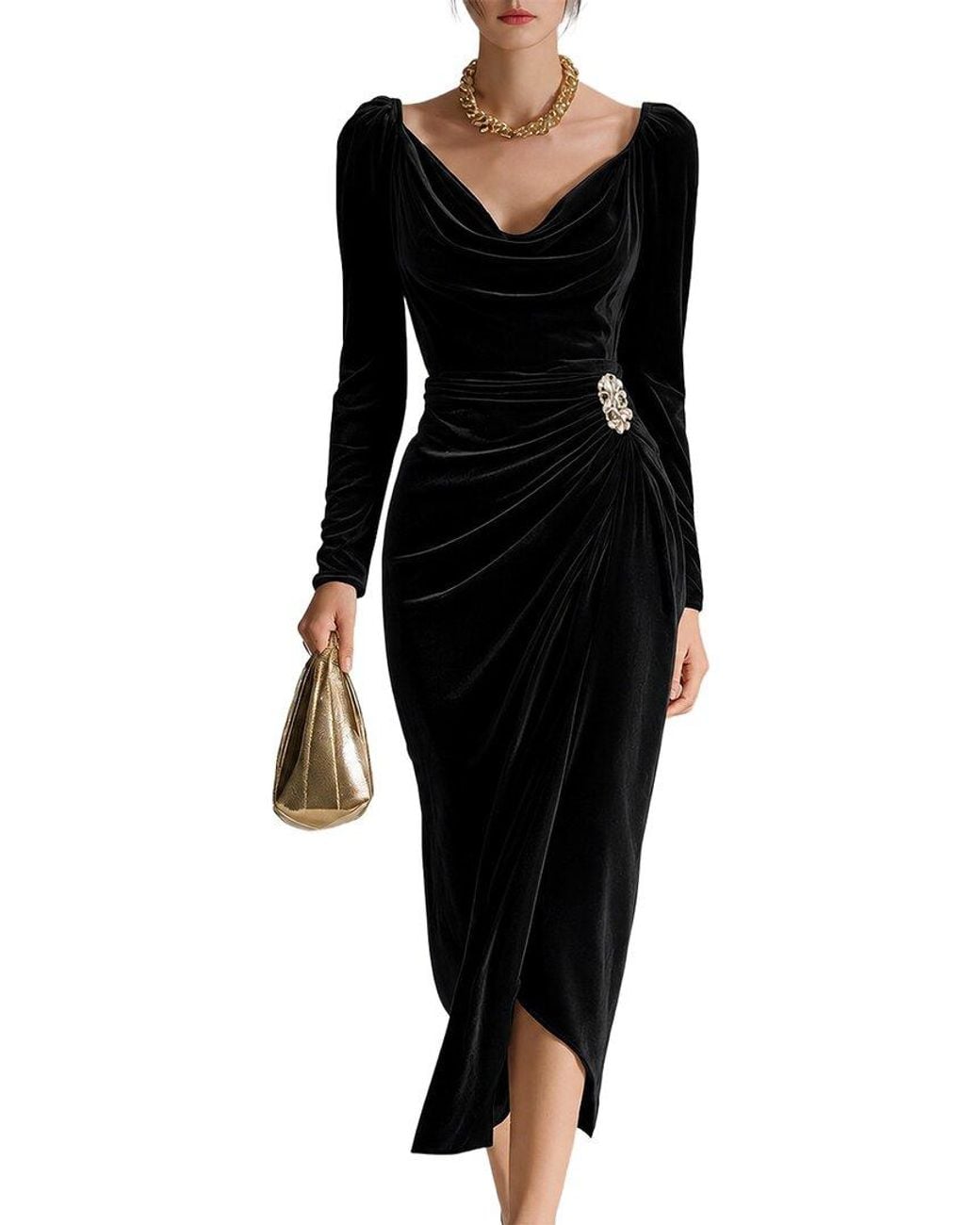 Porselli Black Midi Dress