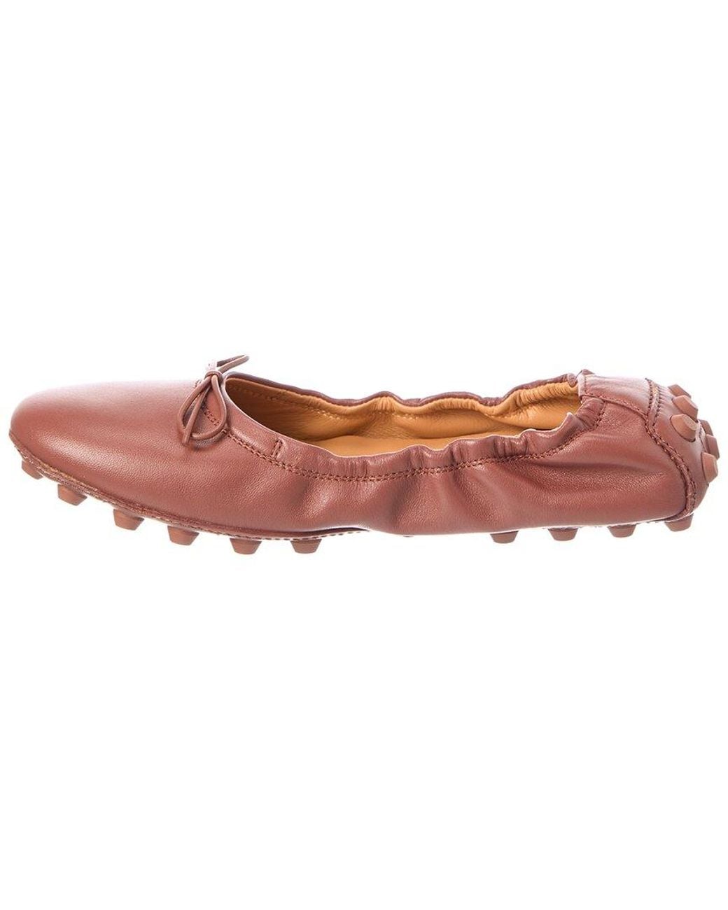 Tod's Pink Leather Ballet Flat