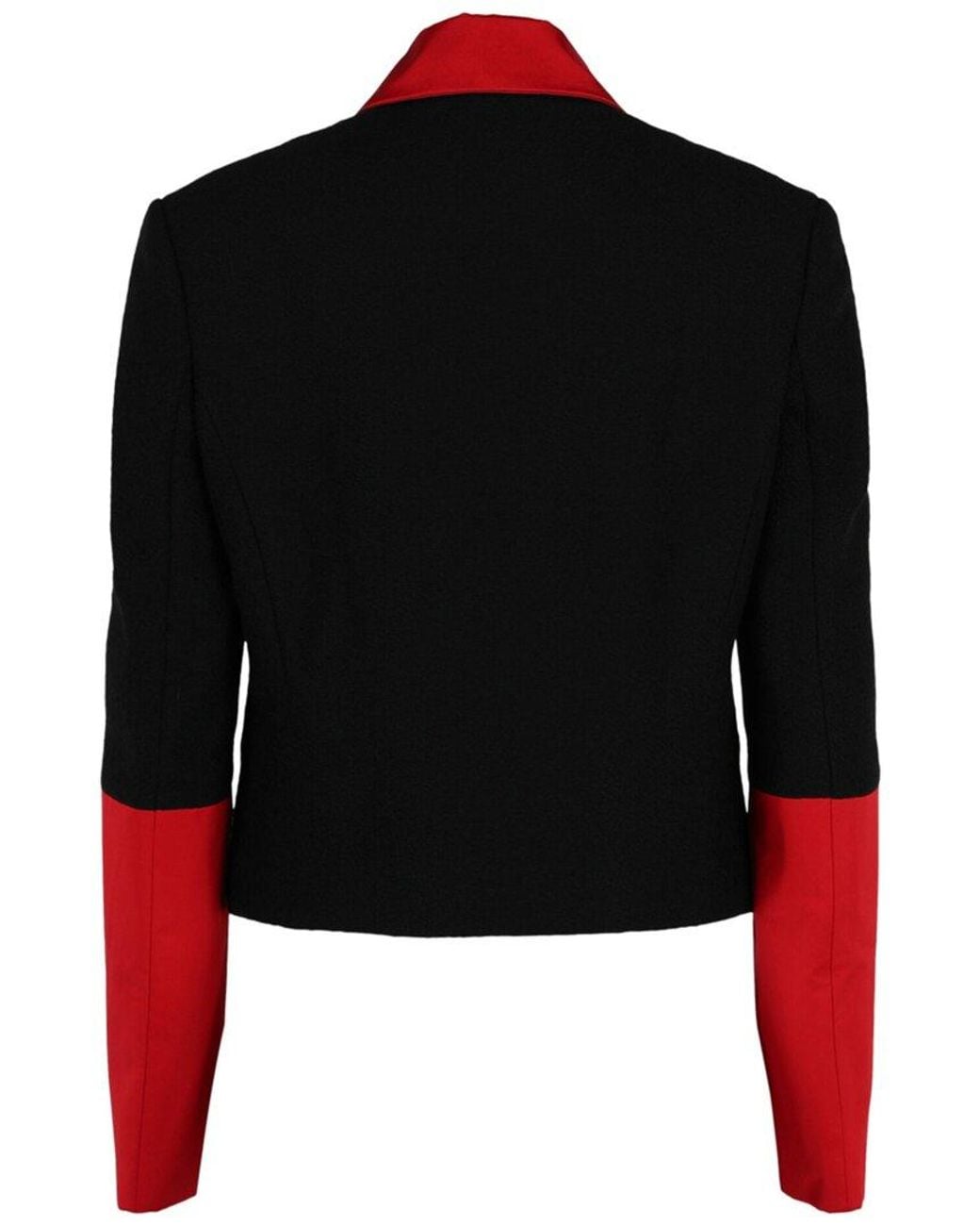 Ferragamo Black Colorblocked Collared Wool-Blend Jacket