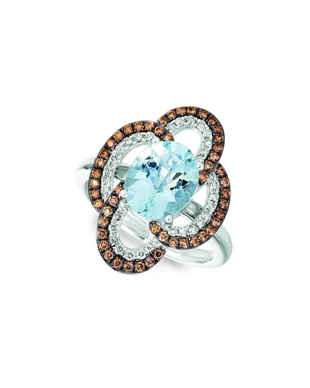 Le Vian Blue Curve 14K 2.61 Ct. Tw. Diamond & Aquamarine Half-Eternity Ring