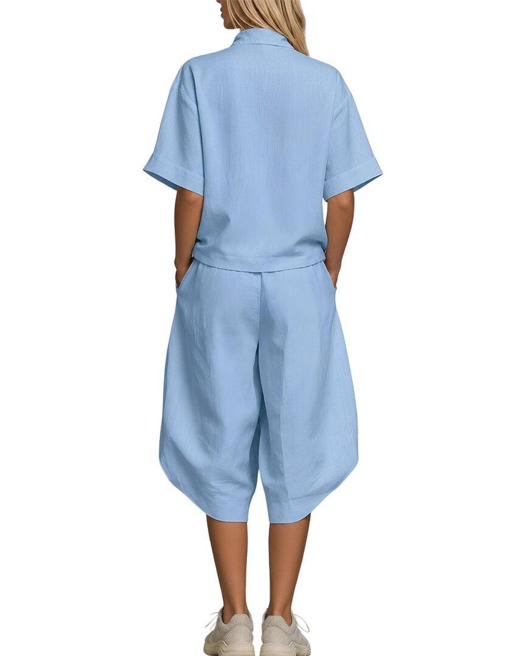 Olivia Taylor Blue 2Pc Blouse & Pant Set