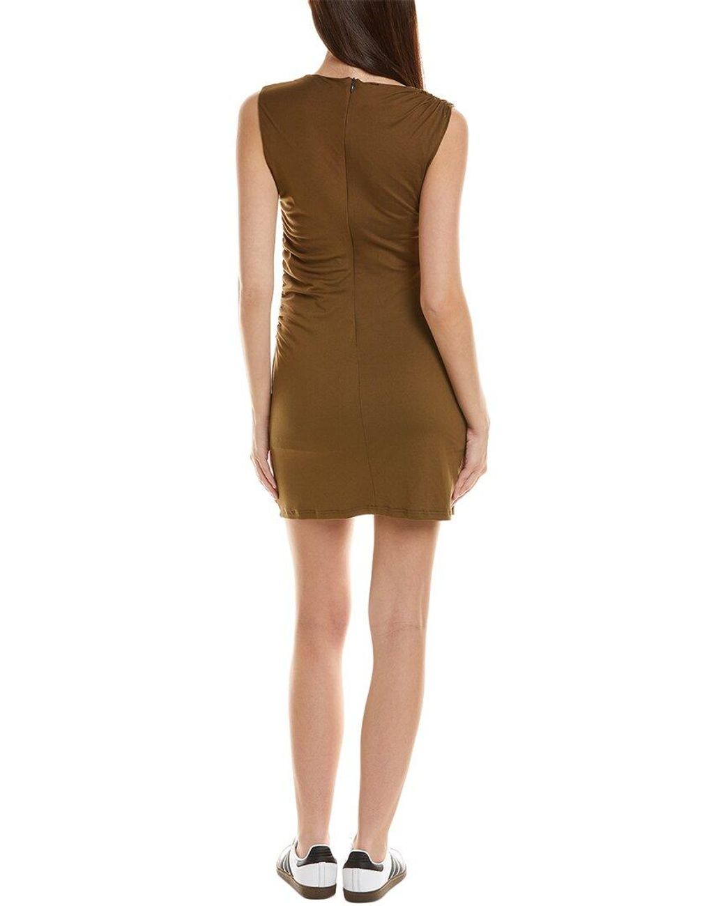 Avantlook Brown Ruched Mini Dress