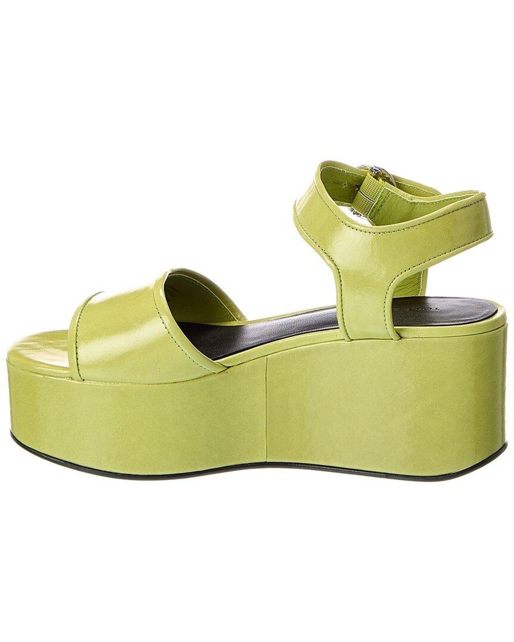 Tory Burch Yellow Selby Platform Leather Sandal