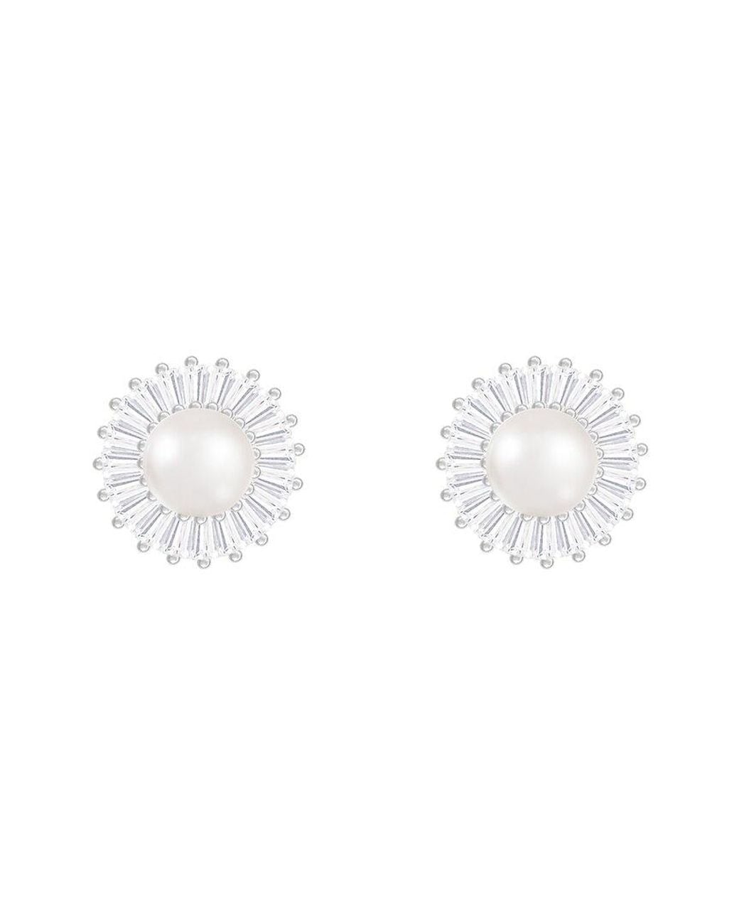 Splendid White 6.5-7Mm Pearl Cz Jacket Earrings