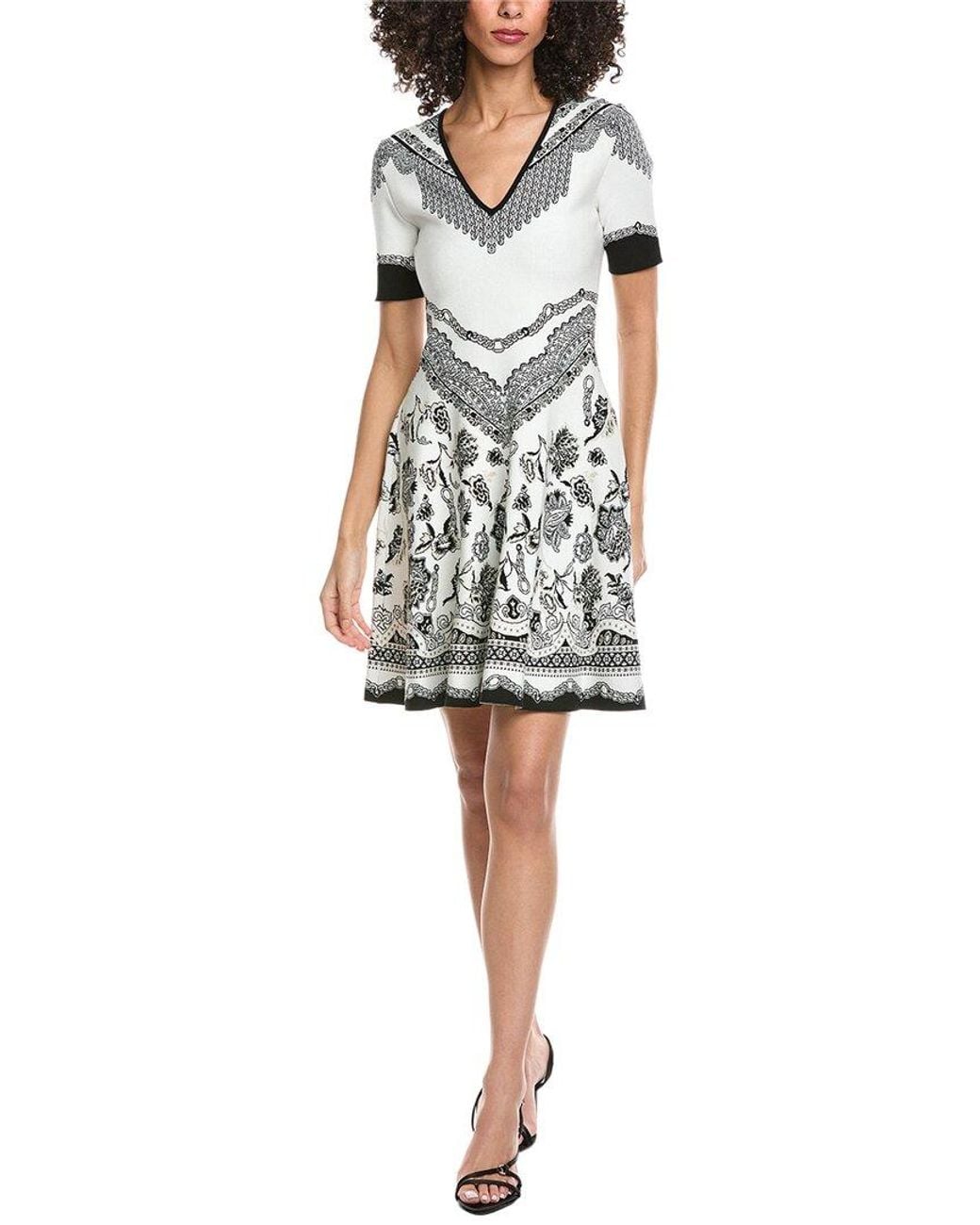Etro White Maglia Scollo Mini Dress