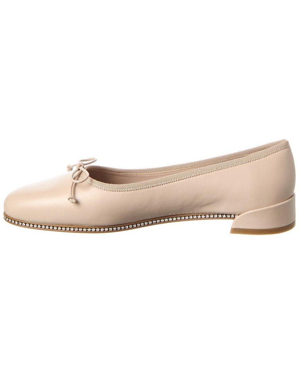 Christian Louboutin Natural Sweetie Strass Leather Ballerina Flat