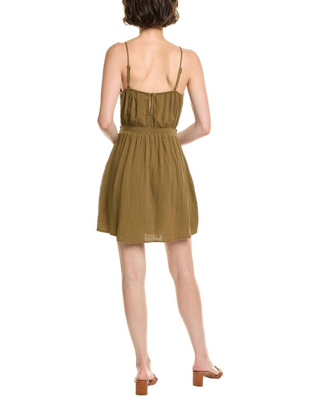 Bella Dahl Green Smocked Waist Mini Dress