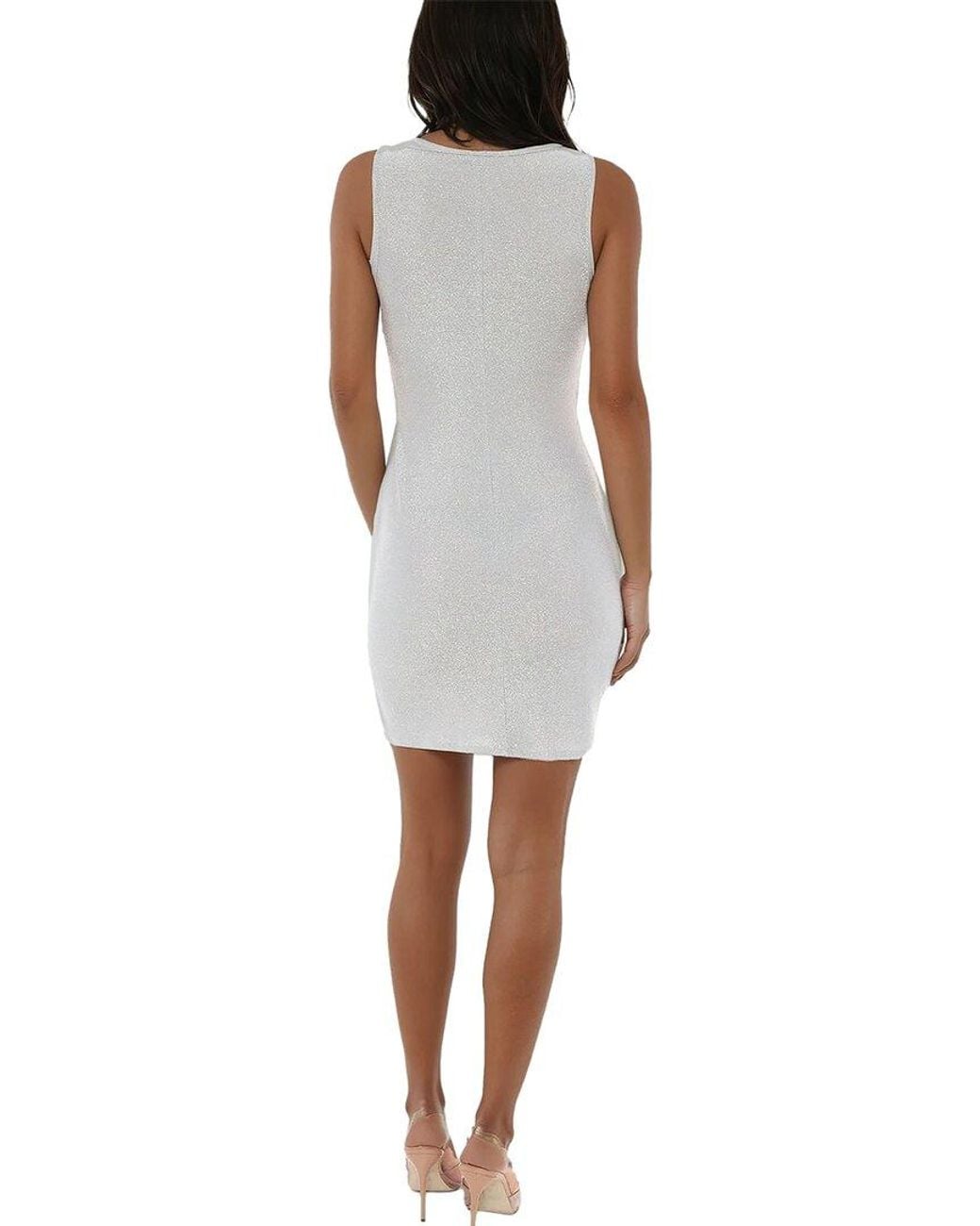 Bebe White Milan Boatneck Mini Dress