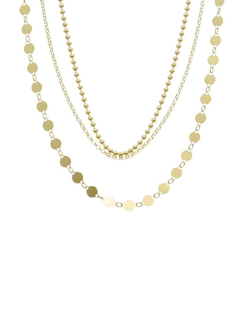 Italian Gold Over Silver Metallic 18K Plated Multi Strand Necklace