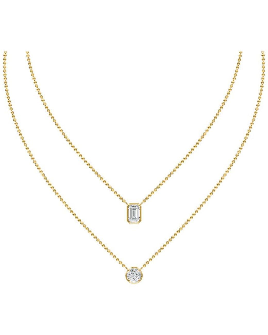 Lab Grown Diamonds Metallic 18K Plated 2.55 Ct. Tw. Lab-Grown Diamond Necklace