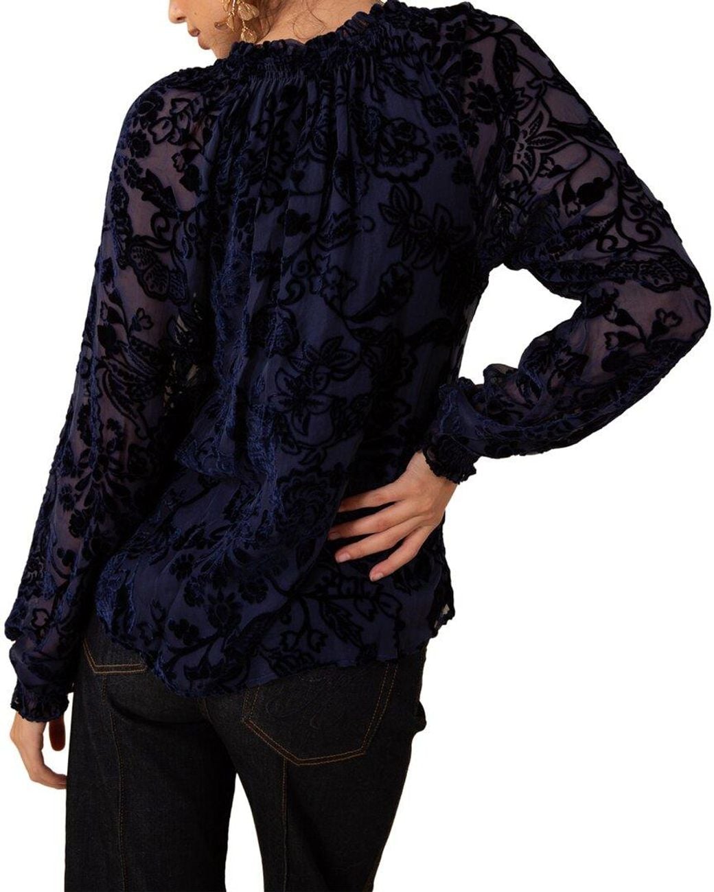 Hale Bob Black V-Neck Top