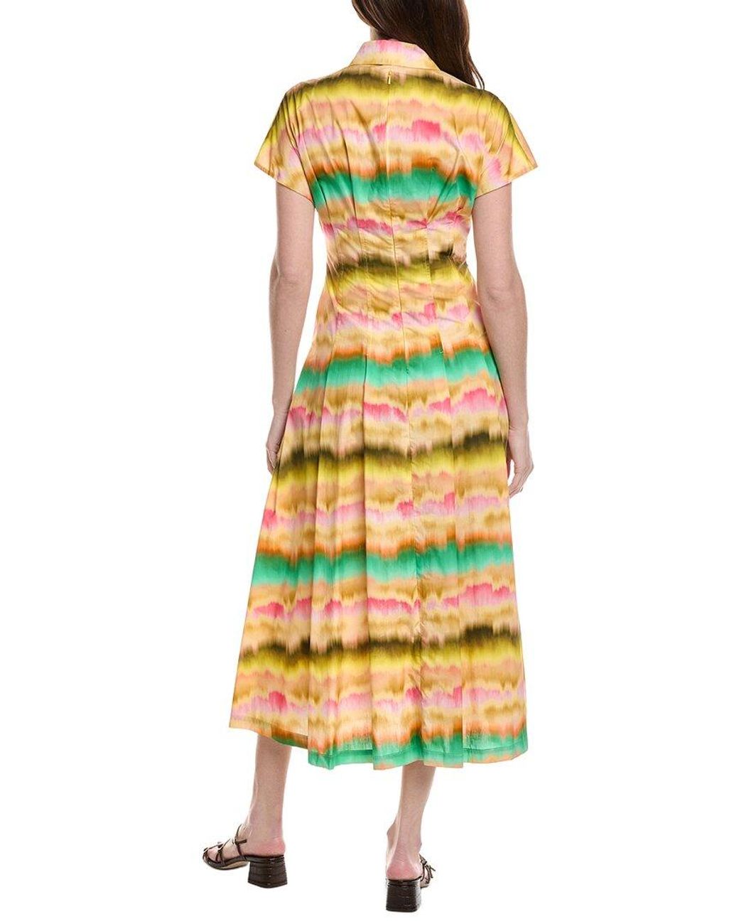 Lela Rose Yellow Seam Detail Shirtdress
