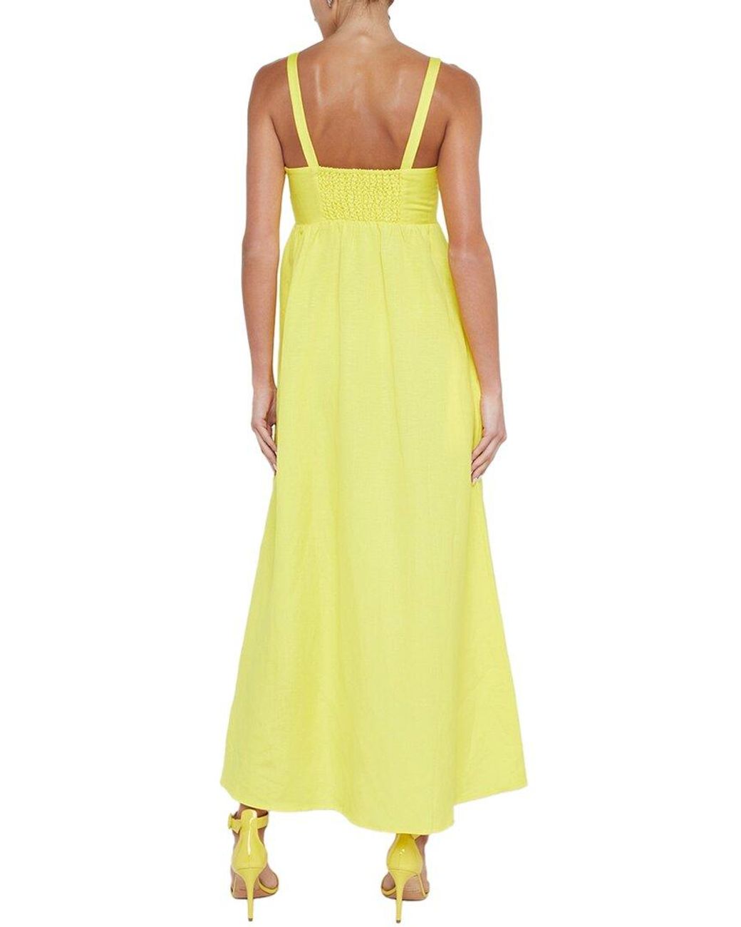 L'Agence Yellow Jessamy Empire Waist Dress