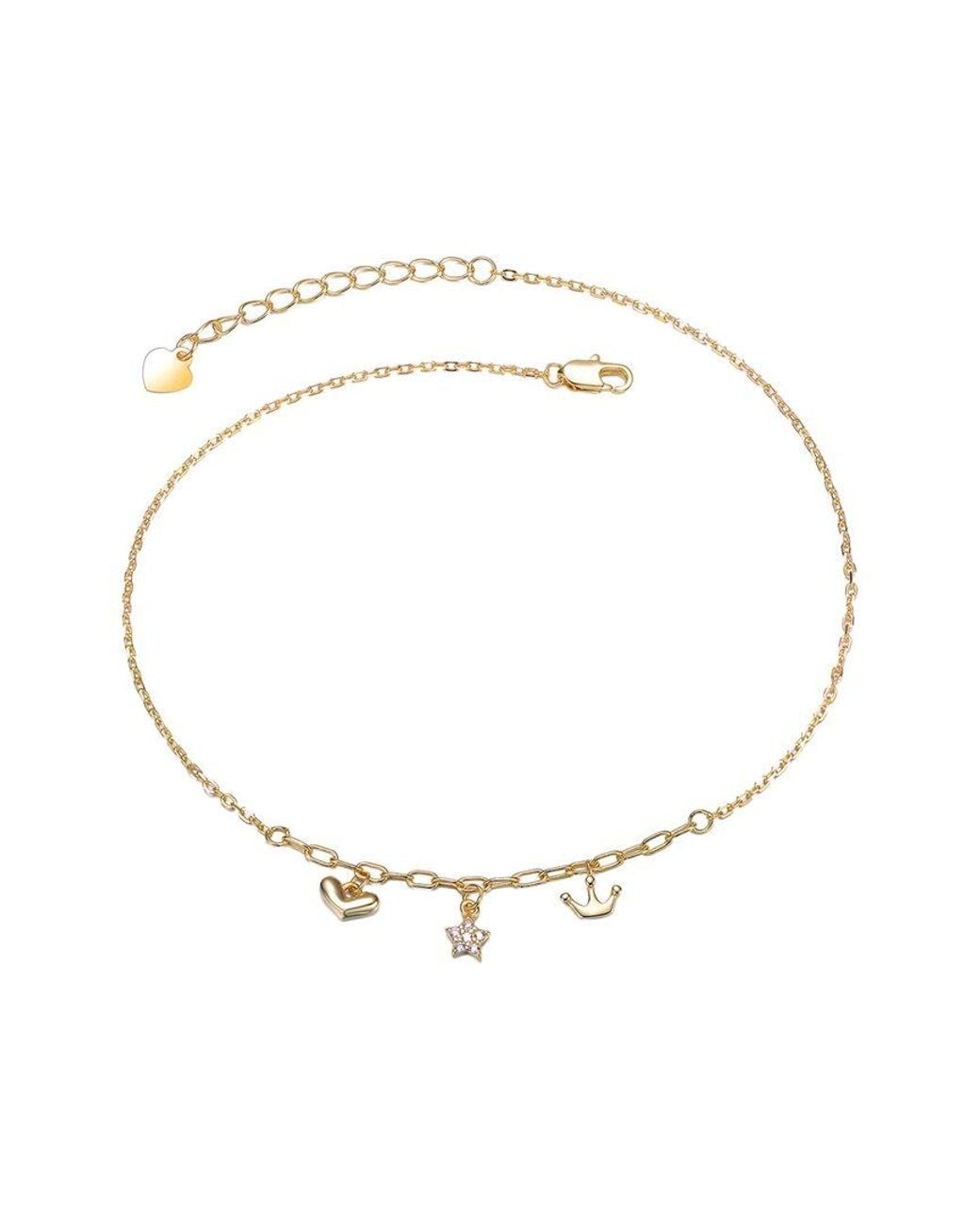 Rachel Glauber White 14K Plated Cz Chain Bracelet