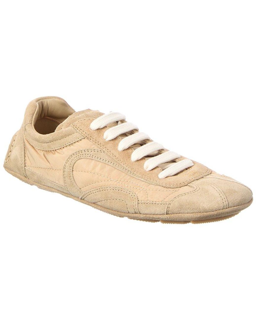Prada Natural Montecarlo Suede & Leather Sneaker