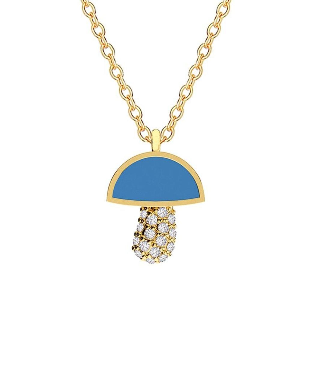 Gabi Rielle Blue 14k Over Silver Turquoise Agate Cz Stackable Necklace