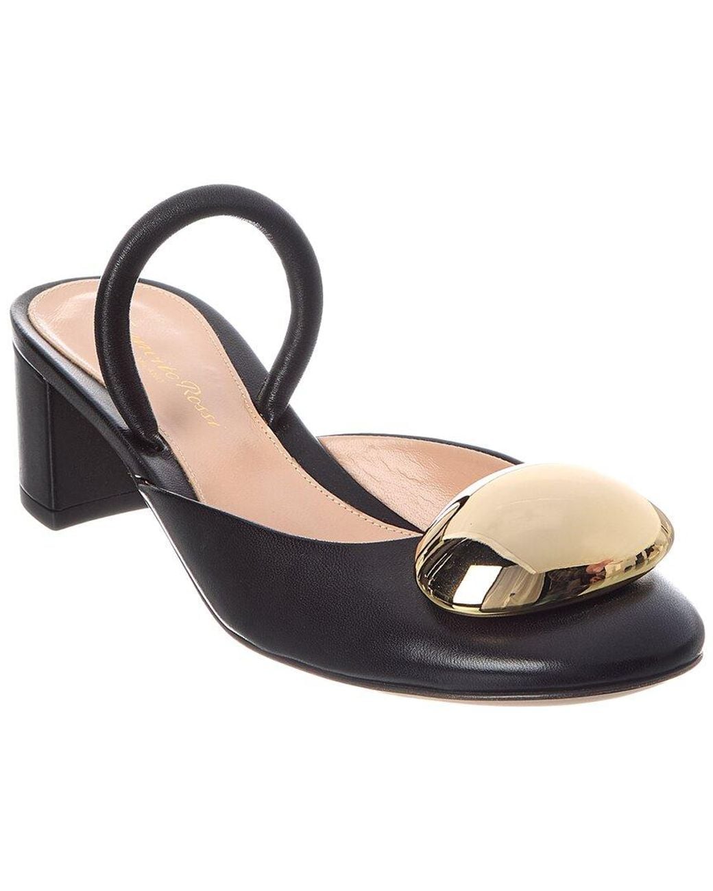 Gianvito Rossi Black Sphera 45 Leather Pump