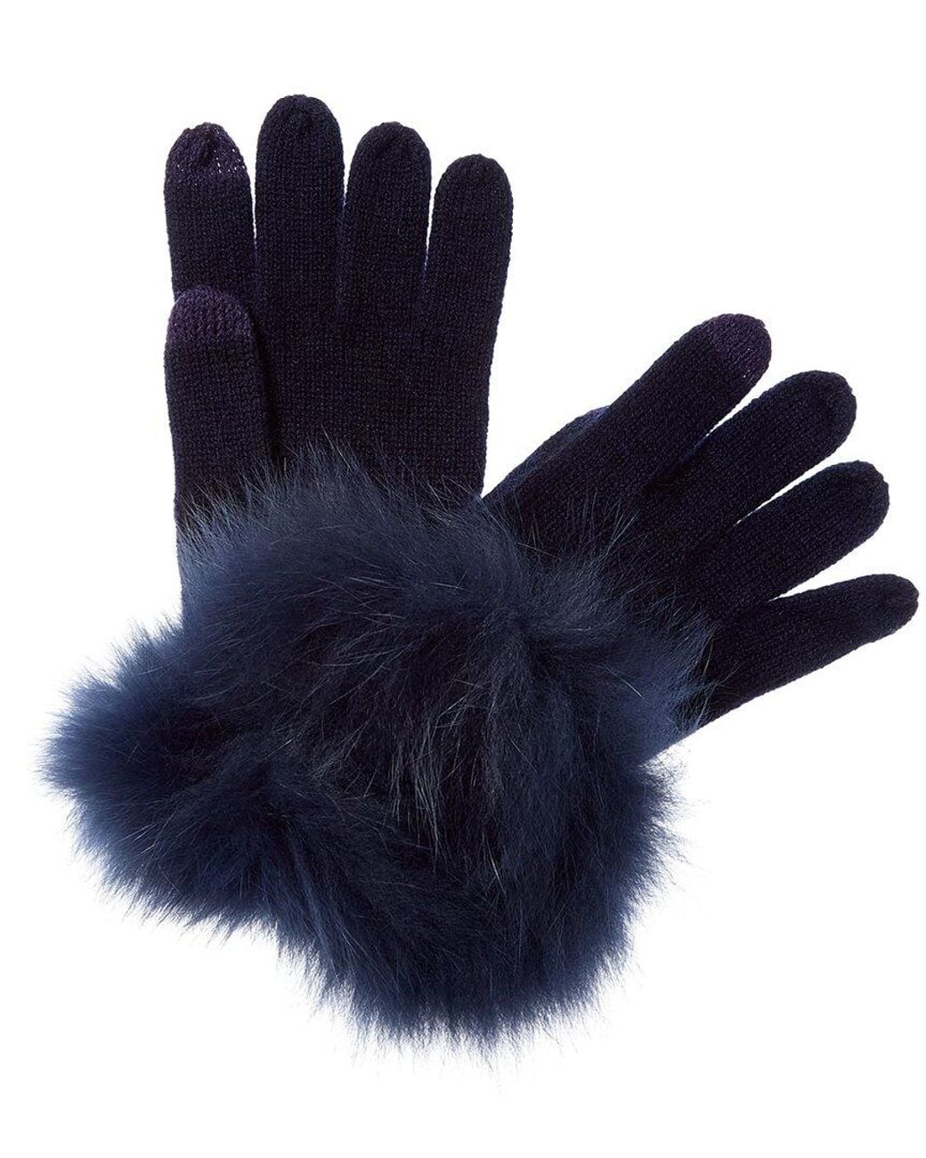 Sofiacashmere Blue Sofiacashmere Tech Cashmere Glove