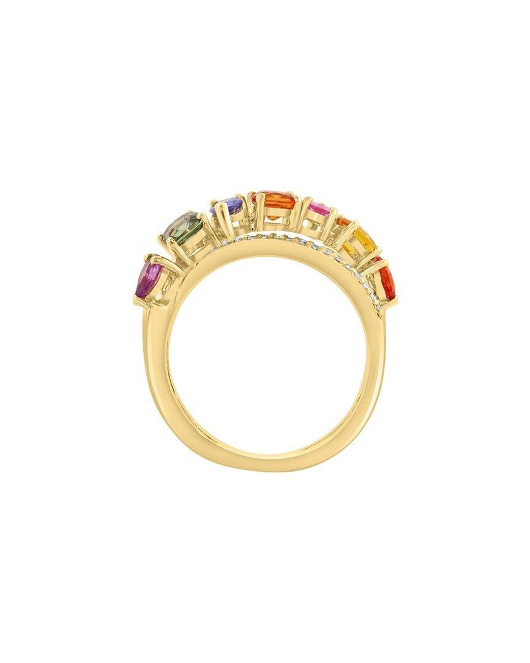 Effy Fine Jewelry White 14K 2.10 Ct. Tw. Diamond & Multi Sapphire Ring