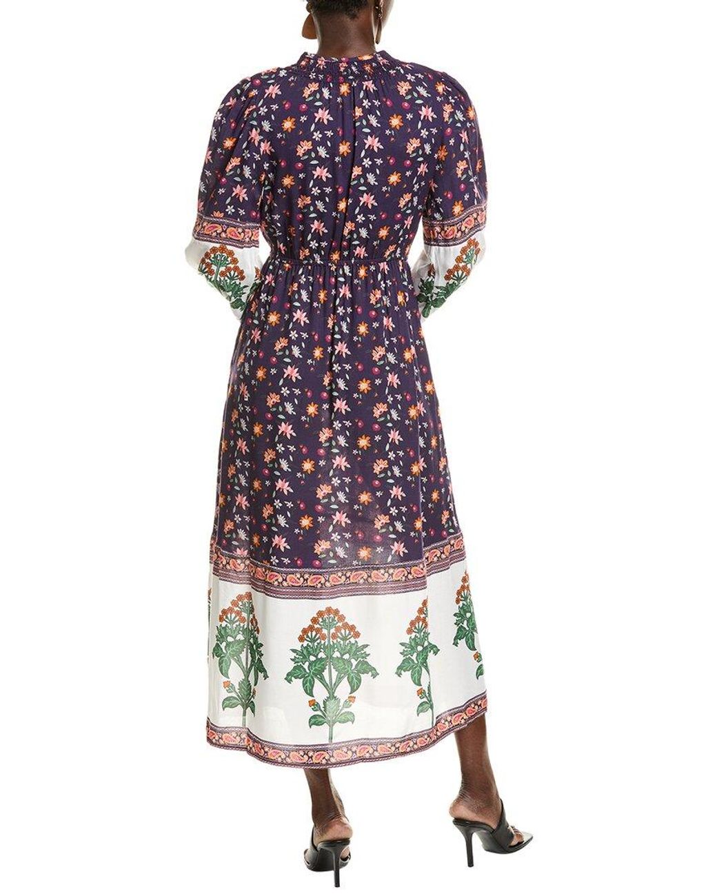 Garrie B Purple Smocked Maxi Dress