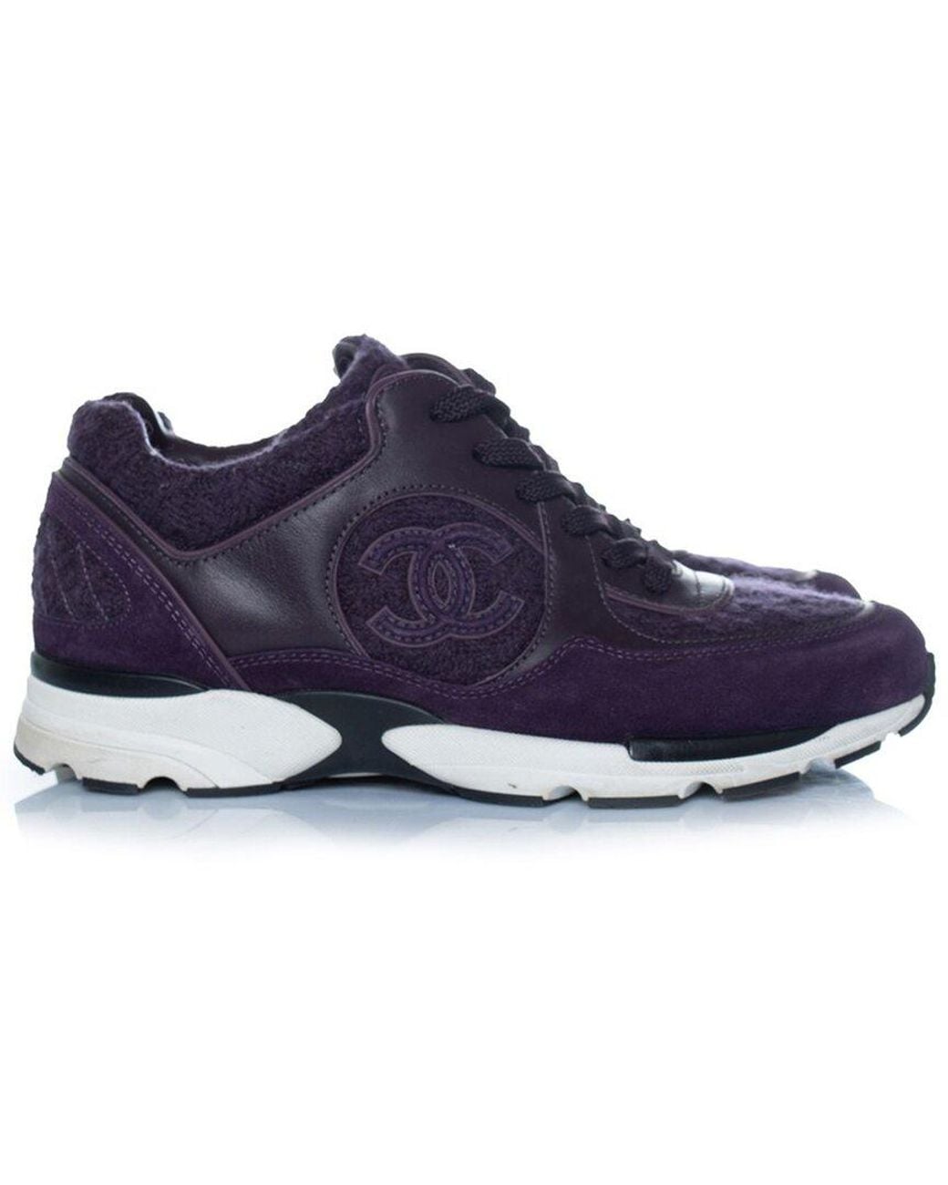 Chanel Blue Leather Interlocking Cc Logo Sneaker (Authentic Pre-Loved)