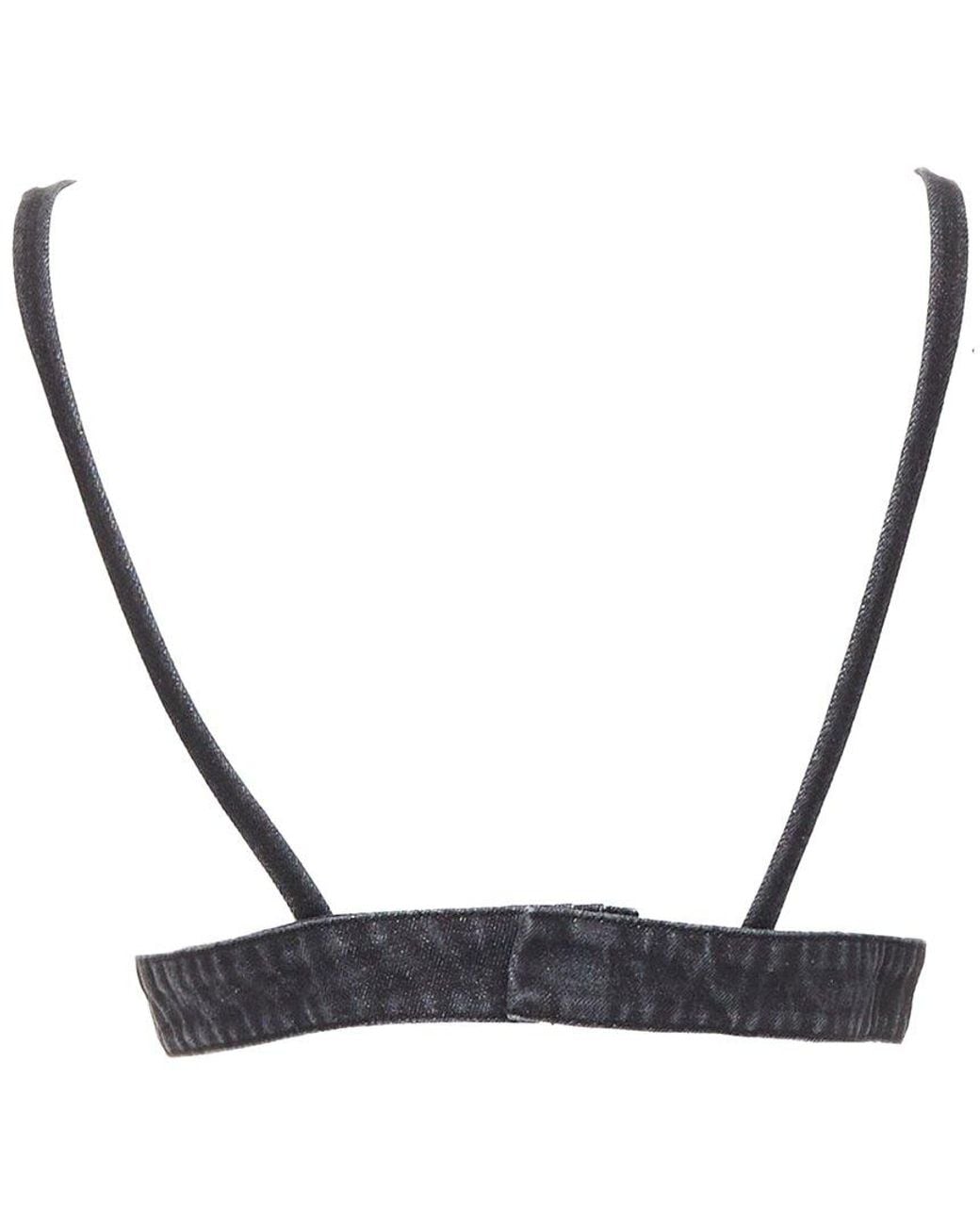 Prada Black 2022 Denim Bralette Crop Top, Size It (Authentic Pre-Loved)