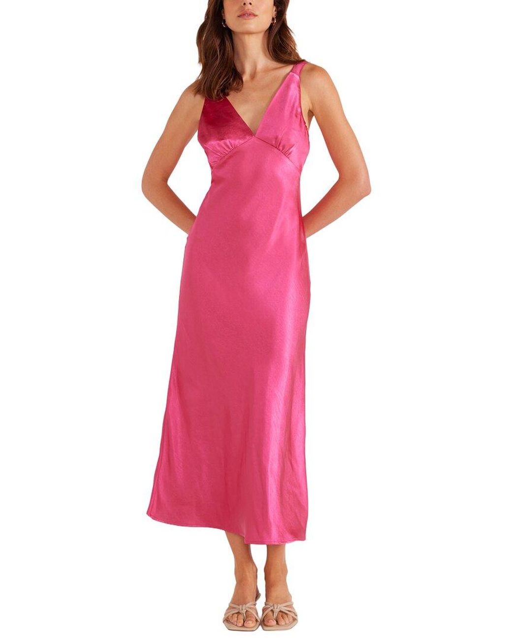 MINKPINK Pink Mariana Bias Midi Dress